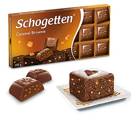 Schogetten Caramel Brownie Chocolate Bar Candy Original German Chocolate 100g/3.52oz