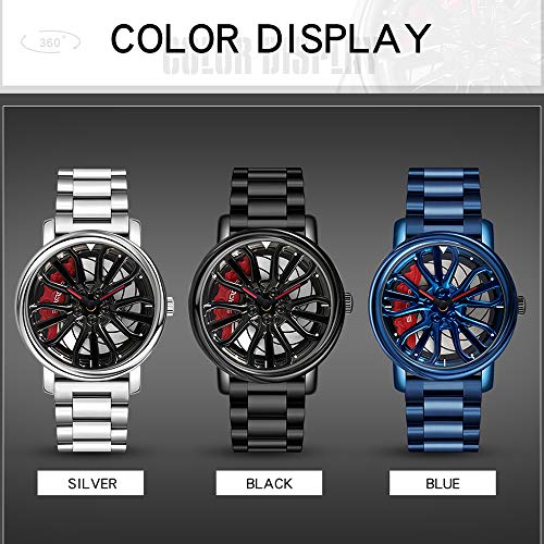 Amazon.com: GORBEN Mens Wrist Watch Creative 3D Car Wheel Rotating Watch  Fashion Quartz Men's Watch Stylish Wristwatch with Stainless Steel Strap :  Clothing, Shoes & Jewelry