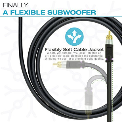 Buy Mediabridge Ultra Series Subwoofer Cable (50 Feet) - Dual Shielded with Gold Plated RCA to RCA Connector in India
