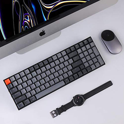Keychron K4 96% Layout 100 Keys Wireless Bluetooth 5.1/Wired USB Mechanical Gaming Keyboard with Gateron G Pro Brown Switch White LED Backlight N-Key Rollover for Mac Windows PC-Version 2