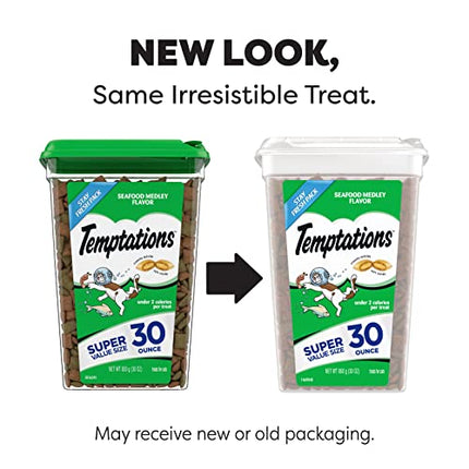 Buy TEMPTATIONS Classic Crunchy and Soft Cat Treats Seafood Medley Flavor, 30 oz. Tub India
