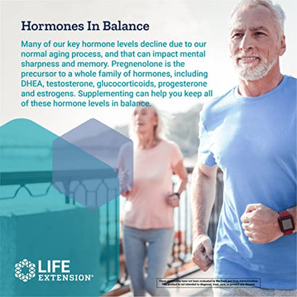 Life Extension Pregnenolone 100mg Hormone Balance, Anti-Aging & Longevity - Memory & Cognition Support Supplement – Non-GMO, Gluten-Free -100 Capsules in India