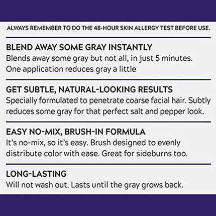 Just For Men Touch of Gray Mustache & Beard, Beard Coloring for Gray Hair with Brush Included for Easy Application, Great for a Salt and Pepper Look - Light & Medium Brown, B-25/35