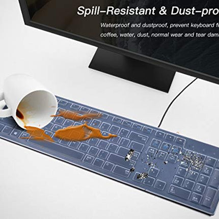 Keyboard Protector Skin for Dell KM636 Wireless Keyboard & Dell KB216 Wired Keyboard & Dell Optiplex 5250 3050 3240 5460 7450 7050 & Dell Inspiron AIO 3475/3670/3477 All-in one Desktop Keyboard, Clear