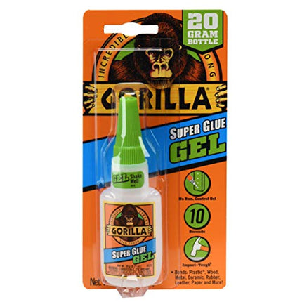Gorilla Super Glue Gel, 20 Gram, Clear, (Pack of 1)