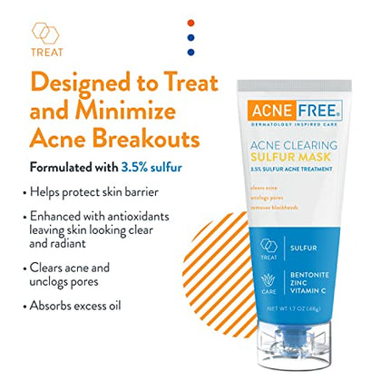 Acne Free Sulfur Mask 1.7 oz Acne Treatment for Clearing Acne, Absorbing Excess Oil and Unclogging Pores with Vitamin C and Bentonite Clay in India