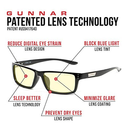 Buy GUNNAR - Gaming and Computer Glasses - Blocks 65% Blue Light - Riot, Onyx, Amber Tint India