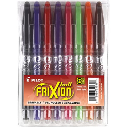 Buy PILOT Pen 31569 FriXion Ball Erasable & Refillable Gel Ink Stick Pens, Fine Point, Assorted Color Inks,8 Count (Pack of 1) Pouch India