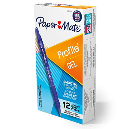 Paper Mate Gel Pen, Profile Retractable Pen, 0.7mm, Blue, 12 Count in India