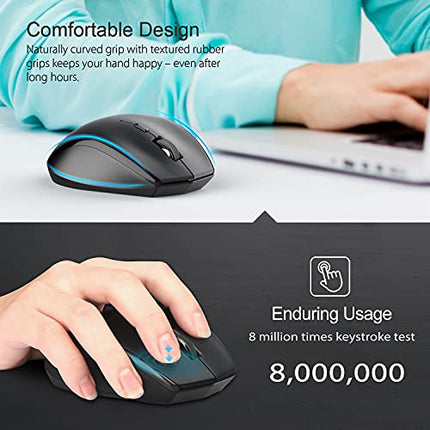 Buy TECKNET Wireless Mouse for Laptop, 2.4G Wireless Computer Mouse with 3200 Adjustable DPI, 30 Mon in India.