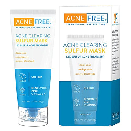 Acne Free Sulfur Mask 1.7 oz Acne Treatment for Clearing Acne, Absorbing Excess Oil and Unclogging Pores with Vitamin C and Bentonite Clay in India
