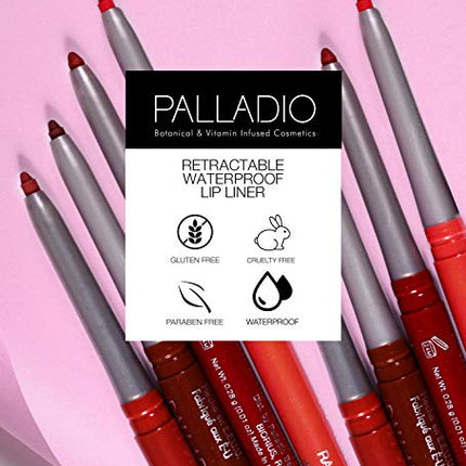 Palladio, Retractable Waterproof Lip Liner High Pigmented and Creamy Color Slim Twist Up Smudge Proof Formula with Long Lasting All Day Wear No Sharpener Required, Black Berry, 1 Count in India