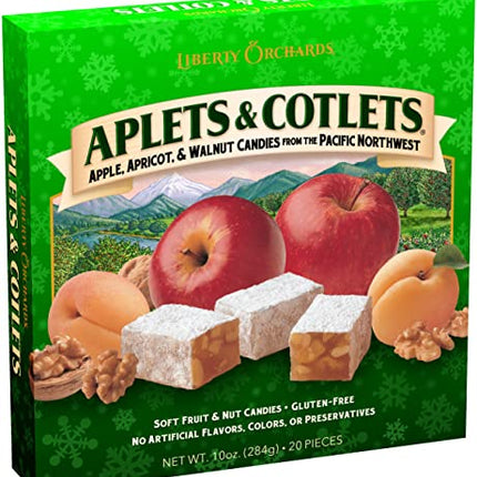 Liberty Orchards Aplets & Cotlets Fruit & Nut Candies, Snowflake Gift Box, 10 Ounce