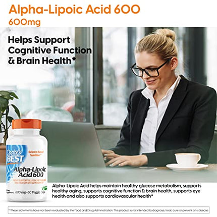 Buy Doctor's  Alpha-Lipoic Acid, Non-GMO, Gluten Free, Vegan, Soy Free, Promotes Healthy Blood Sugar, 600 mg, 60 Veggie Caps India