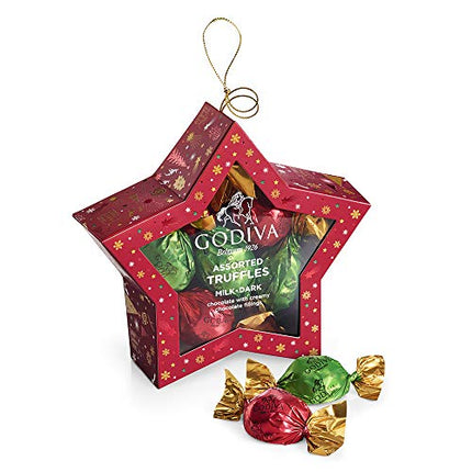 Buy Godiva Chocolatier Assorted Chocolate Truffles Filled Star Ornament, Holiday Collection, 10 pc. India