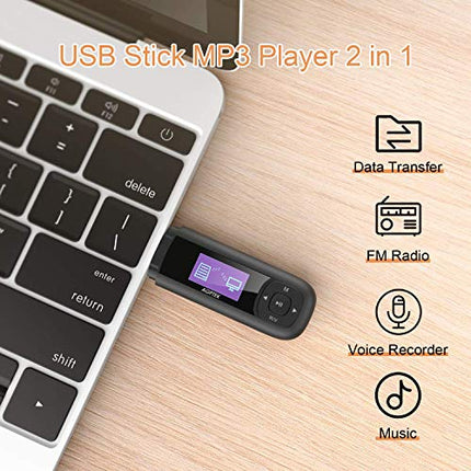 Buy AGPTEK U3 USB Stick Mp3 Player, 8GB Music Player Supports Replaceable AAA Battery, Recording, FM in India