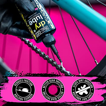 Muc Off Dry Chain Lube, 120 Milliliters - Biodegradable Bike Chain Lubricant Suitable for All Types of Bike - Formulated for Dry Weather Conditions