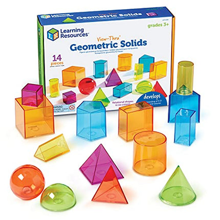 Learning Resources View-Thru Geometric Solids, Geometry Helper, 14 Pieces, Ages 8+ in India
