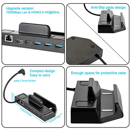 Upgraded 4K@60Hz 1000Mbps LAN TV Docking Station for Valve Steam Deck Dock, OwlTree 6 in 1 Dock with Gigabit Ethernet, HDMI2.0 USB3.0 100W Fast Charging Dock for Stream Deck Dock Station Accessory in India