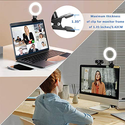 Cyezcor Video Conference Lighting Kit, Ring Light for Monitor Clip On,for Remote Working, Distance Learning,Zoom Call Lighting, Self Broadcasting and Live Streaming, Computer Laptop Video Conferencing