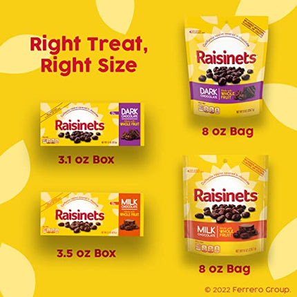 Buy Raisinets, Milk Chocolate Covered California Raisins, 8.0 oz Resealable Bag, Bulk 8 pack India