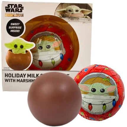 Buy Galerie Mandalorian Milk Chocolate Ball with Baby Yoda Marshmallow, Star Wars Christmas Stocking in India.