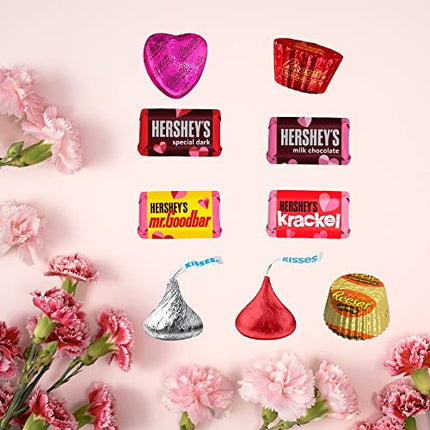 Assorted Chocolate Candy HERSHEY'S KISSES, Peanut Butter Hearts, 2 Pound Bag