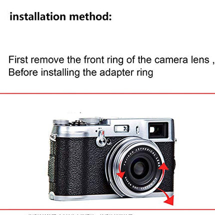 Haoge Lens Filter Adapter Ring for Fujifilm Fuji FinePix X100V Camera fit 49mm UV CPL ND Filter Lens Cap Replace Fujifilm AR-X100 Black in India