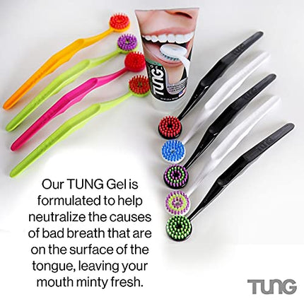 Peak Essentials | Tung Tongue Gel | Fresh Mint Tongue Cleaning Paste | Bad Breath and Halitosis | Mouth Odor Eliminator | Use with Tongue Brushes & Scrapers | Made in America (4 Pack)