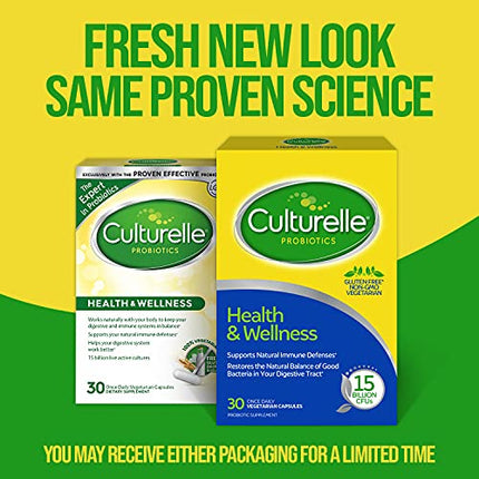Culturelle Health & Wellness Daily Probiotic for Women & Men - 30 Count - 15 Billion CFUs & A Proven-Effective Probiotic Strain Support your Immune System- Gluten Free, Soy Free, Non-GMO in India