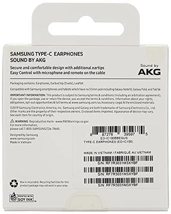 Packaging of the Samsung Type-C Earphones By AKG