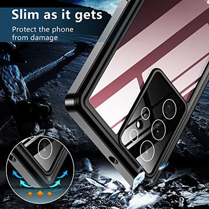 SPIDERCASE for Samsung Galaxy S22 Ultra Case, Waterproof Built-in Screen Protector Full Protection Heavy Duty Shockproof Anti-Scratched Rugged Case for Galaxy S22 Ultra 5G 6.8'' 2022 (Black) in India