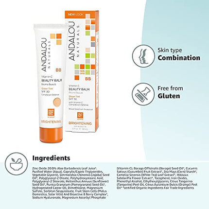 Buy Andalou Naturals Vitamin C BB Beauty Balm Sheer Tint SPF 30 Ounce, 2 Fl Oz India
