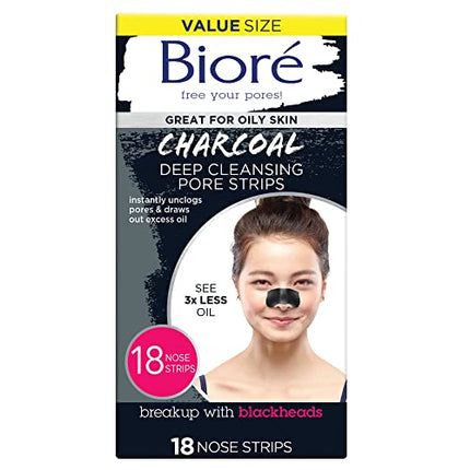 Buy Bioré Charcoal, Deep Cleansing Pore Strips, Nose Strips for Blackhead Removal on Oily Skin, with Free Shipping in India