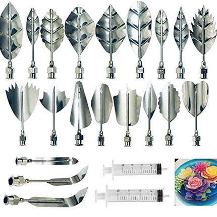 ANDRSAN Gelatin Jelly Art Starter Kit, 3D Flower Cake Decorating Tool, Set of 20 Piece DIY Needle Tips Pastry Tools