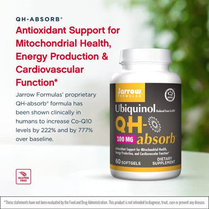 Jarrow Formulas QH-Absorb, Supports Heart Function, 30mg, 60 Softgels