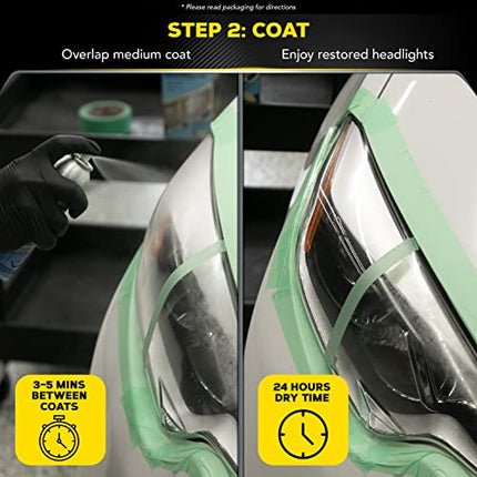 Meguiar's Two Step Headlight Restoration Kit, Headlight Cleaner Restores Clear Car Plastic and Protects from Re-Oxidation, Includes Headlight Coating and Cleaning Solution 4 Count (1 Pack) in India