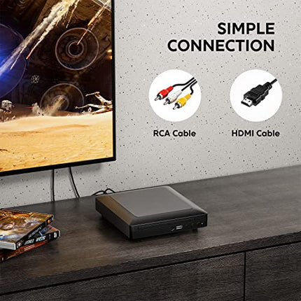 Ceihoit DVD Player HDMI for TV 1080P, Mini HD CD DVD Players for Home, HDMI and RCA Cable Included, USB 2.0, All Region Free, Breakpoint Memory, Built-in PAL/NTSC in India