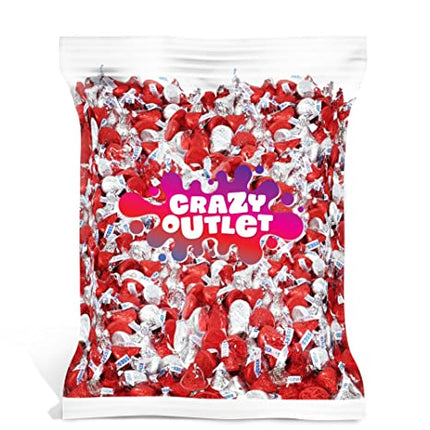CrazyOutlet HERSHEY'S KISSES Milk Chocolate Candy, Red Silver Foil Wrap, Bulk Pack 5 Pounds