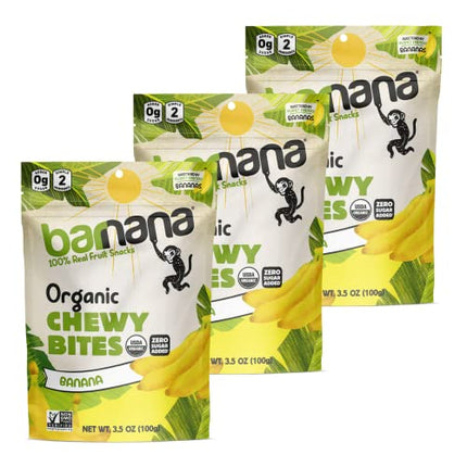 Barnana - Organic Chewy Banana Bites, Original, Chewy Banana Snack, Made With Real Fruit, High In Potassium, Kosher, USDA Organic, Paleo, Gluten-Free, Vegan (3.5 oz, 3-Pack)