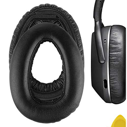 Geekria QuickFit Protein Leather Replacement Ear Pads for Sennheiser PXC 550 PXC 550-II Wireless MB 660 Series Headphones Ear Cushions, Headset Earpads, Ear Cups Repair Parts (Black)