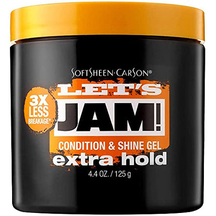 SoftSheen-Carson Let's Jam! Shining and Conditioning Hair Gel by Dark and Lovely, Extra Hold, All Hair Types, Styling Gel Great for Braiding, Twisting & Smooth Edges, Extra Hold, 4.4 oz in India