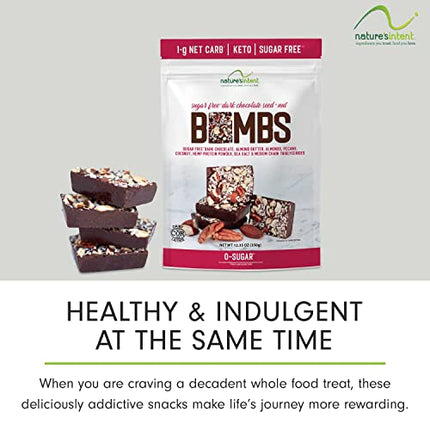 Buy Keto Chocolate and Nut Bombs by Nature's Intent - Combination of Sugar-Free Dark Chocolate, Roas in India