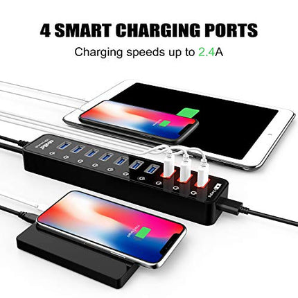 Buy Powered USB 3.0 Hub, Atolla USB 3.0 Data Hub 11 Ports - 7 USB 3.0 Data Ports + 4 Smart Charging in India