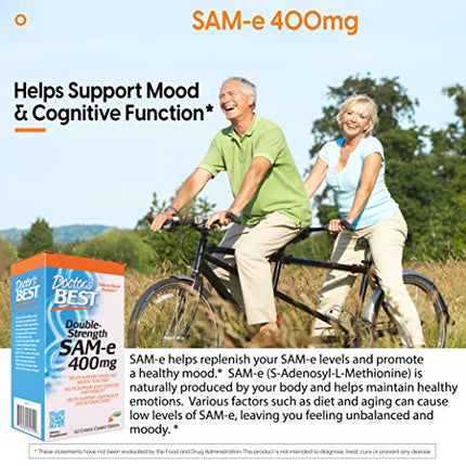 Doctor's Best SAM-e 400 mg, Vegan, Gluten Free, Soy Free, Mood and Joint Support, 60 Enteric Coated Tablets in India