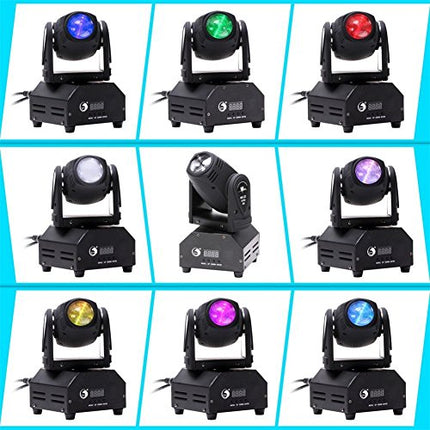 U`King LED Moving Head Light RGBW Beam Lights with DMX for Live Show DJ Disco Events Party Stage Lighting KTV Wedding (1 Pack)