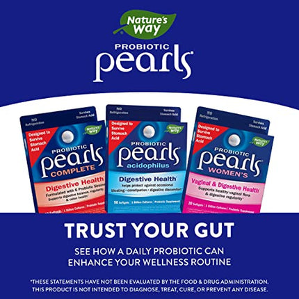 Nature’s Way Probiotic Pearls Complete, Digestive Health* Immune Health*, Colon Health*, 1 Billion Live Cultures, No Refrigeration Required, 90 Softgels in India