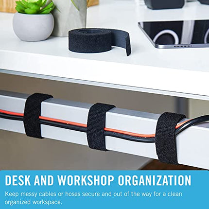 Desk and Workshop Organization with use of VELCRO Double Sided Wrap Roll