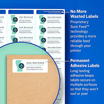 Long lasting Adhesive Labels Avery Easy Peel Address Labels