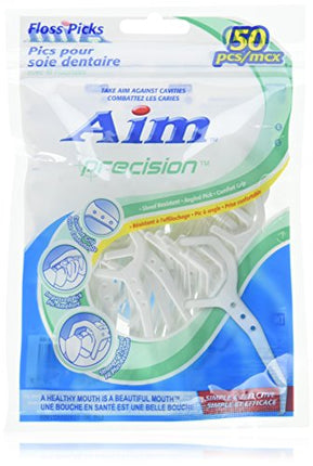 Aim Precision Floss Picks with Fluoridex Thread 50 ct (Pack of 6) in India